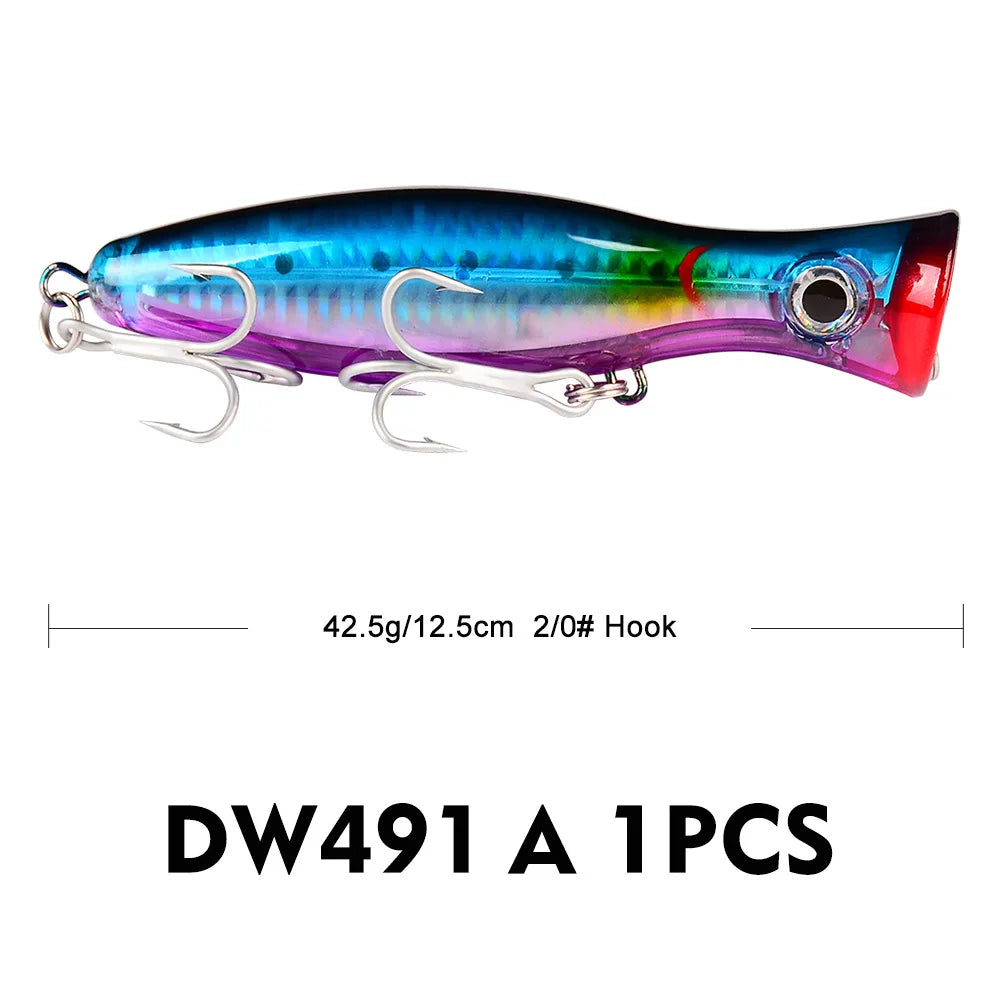Señuelo Popper PRO BEROS 12.5 cm – 43g Flotante para Pesca en Superficie