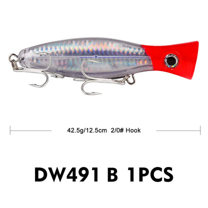 Señuelo Popper PRO BEROS 12.5 cm – 43g Flotante para Pesca en Superficie