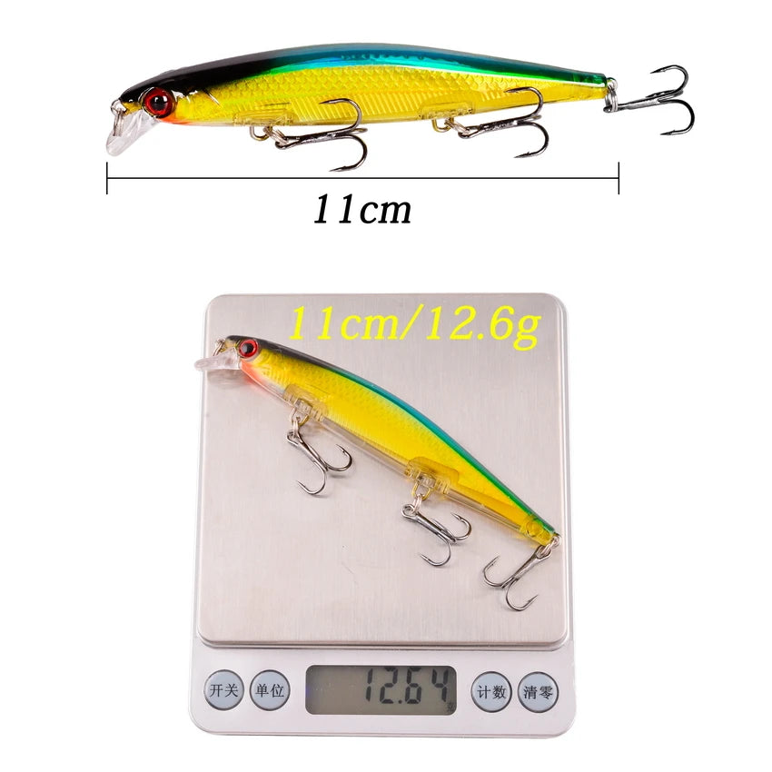 Señuelo Láser Minnow Crankbait – 11 cm, 13 g, Triple Anzuelo #6