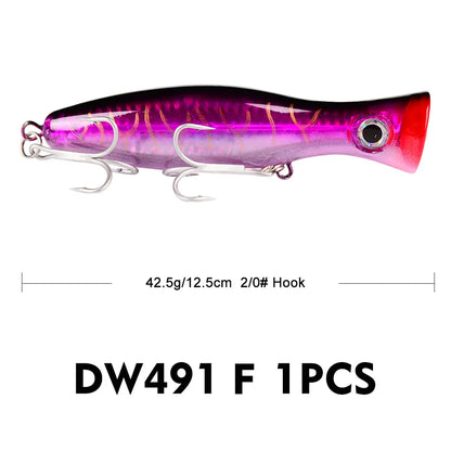 Señuelo Popper PRO BEROS 12.5 cm – 43g Flotante para Pesca en Superficie