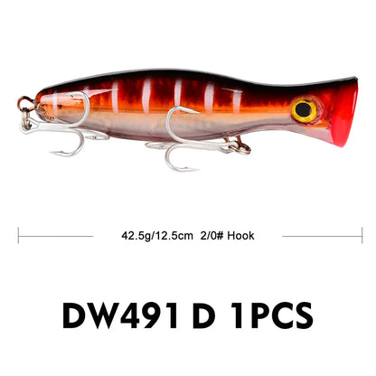 Señuelo Popper PRO BEROS 12.5 cm – 43g Flotante para Pesca en Superficie