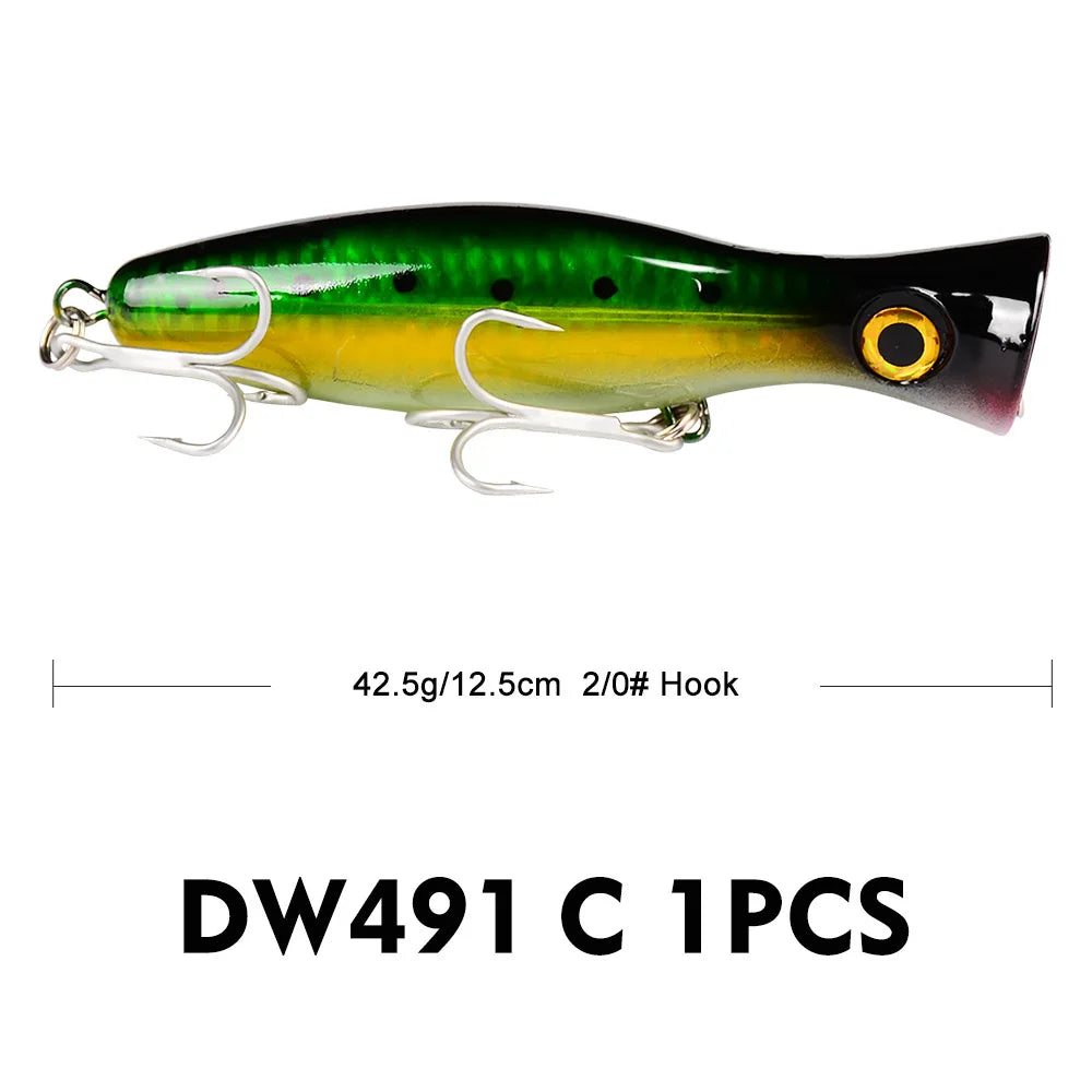 Señuelo Popper PRO BEROS 12.5 cm – 43g Flotante para Pesca en Superficie