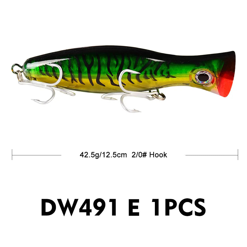 Señuelo Popper PRO BEROS 12.5 cm – 43g Flotante para Pesca en Superficie