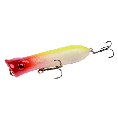 Señuelo Popper Flotante 8cm – 11g, Triple Anzuelo #6, Sonajero Interno