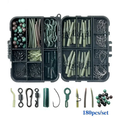 Kit de Pesca para Carpa – Piezas con Caja Compacta | Accesorios Antienredo y Terminal Tackle