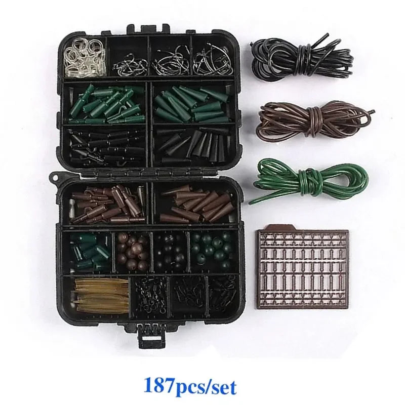 Kit de Pesca para Carpa – Piezas con Caja Compacta | Accesorios Antienredo y Terminal Tackle