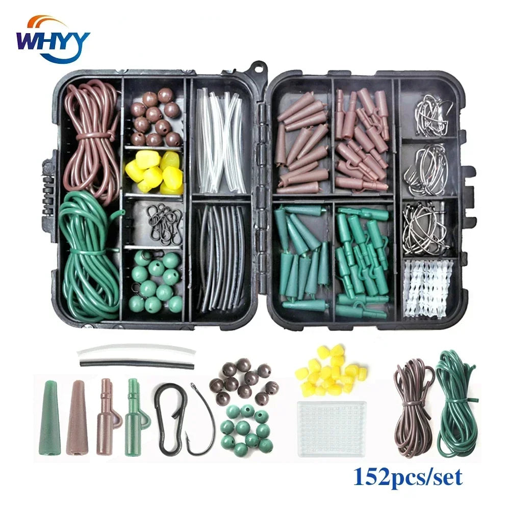 Kit de Pesca para Carpa – Piezas con Caja Compacta | Accesorios Antienredo y Terminal Tackle