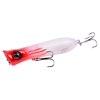 Señuelo Popper Flotante 8cm – 11g, Triple Anzuelo #6, Sonajero Interno
