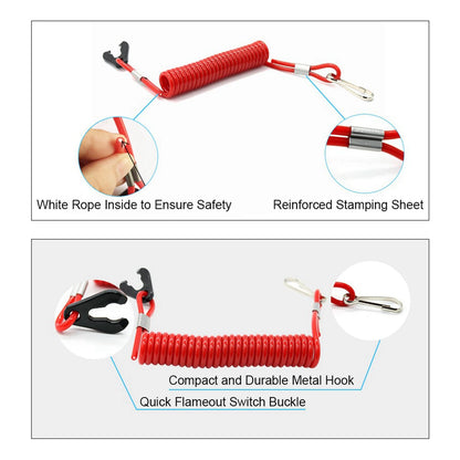 Interruptor de Paro de Emergencia para Motor Fueraborda - Compatible con Yamaha, Suzuki y Honda