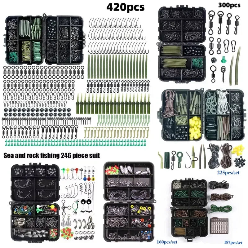 Kit de Pesca para Carpa – Piezas con Caja Compacta | Accesorios Antienredo y Terminal Tackle