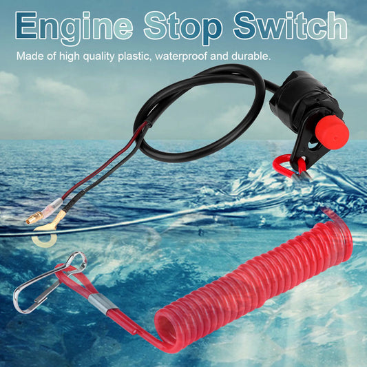 Interruptor de Paro de Emergencia para Motor Fueraborda - Compatible con Yamaha, Suzuki y Honda