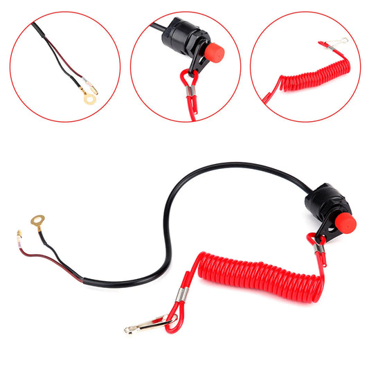 Interruptor de Paro de Emergencia para Motor Fueraborda - Compatible con Yamaha, Suzuki y Honda